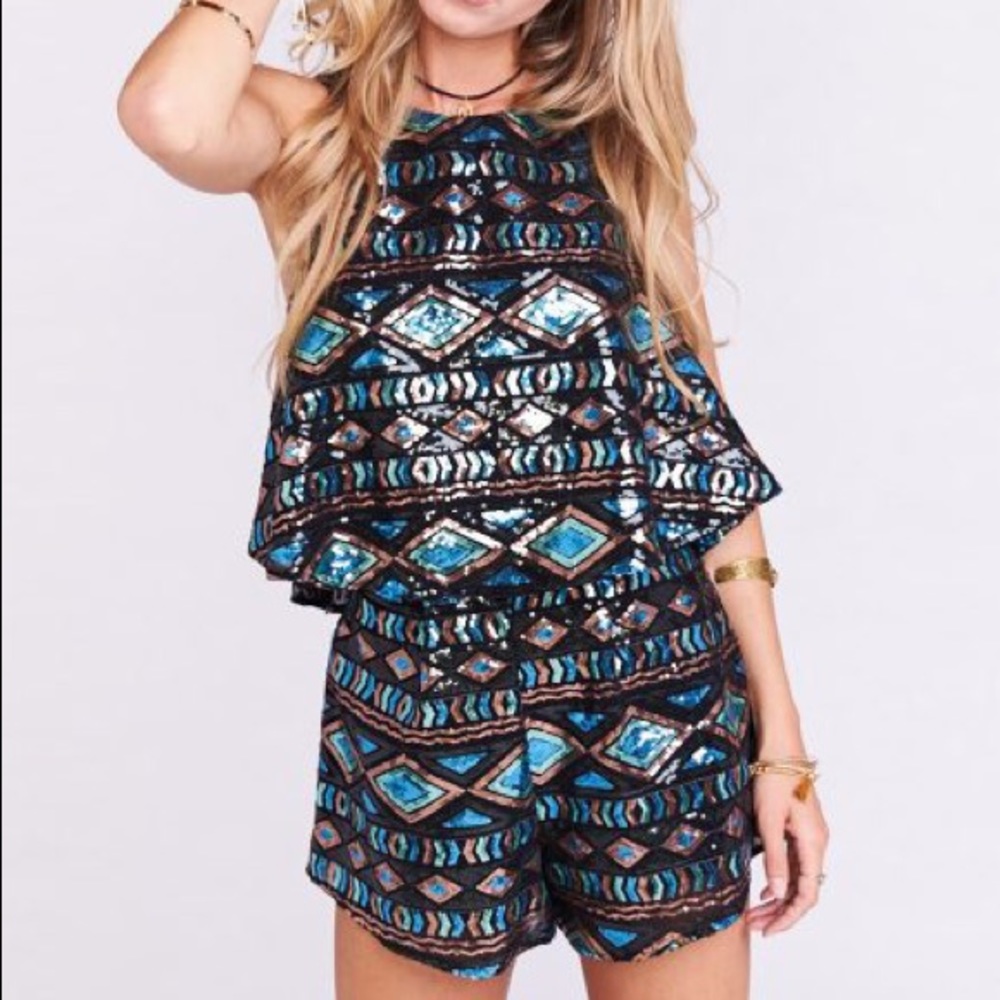 Show me your Mumu two piece sequin set
